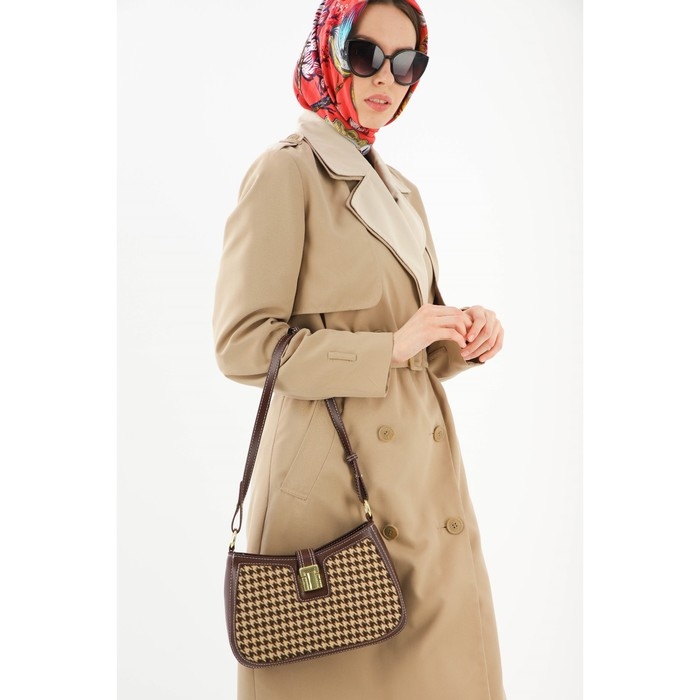 Сумка-багет, отдел на молнии, цвет коричневый Сумка-багет, отдел на молнии, цвет коричневый