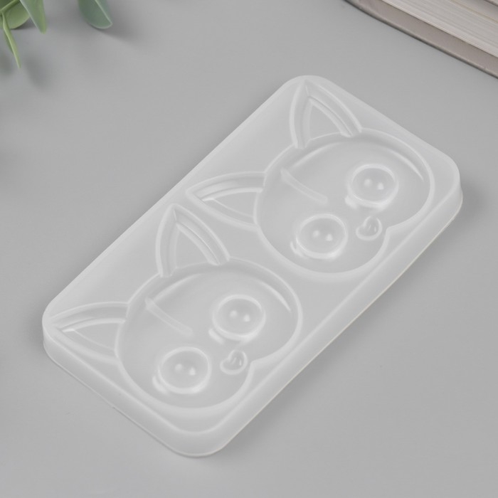Молд силикон Молд силикон "Котики с большими глазами" 2 предмета 6х11,5х0,9 см