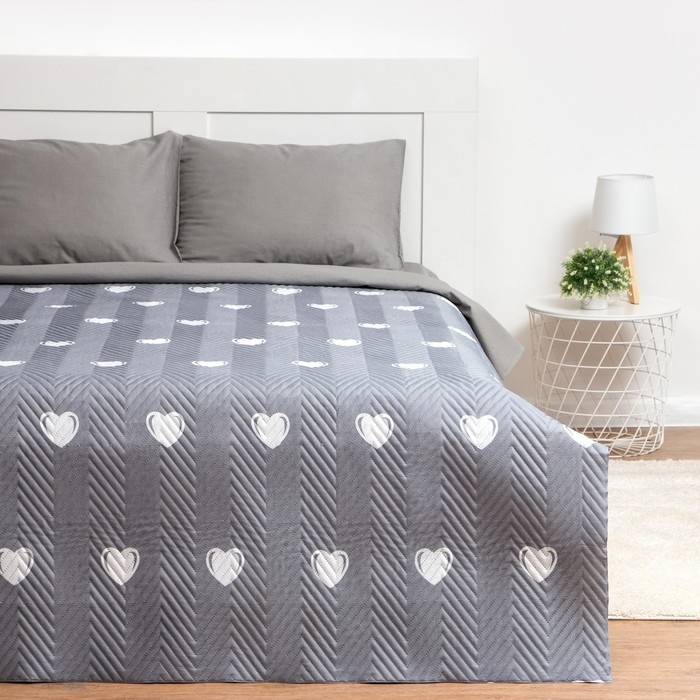 Покрывало евро макси Экономь и Я Покрывало евро макси Экономь и Я "Сердца" 240*210±5см, 100% полиэстер, 190гр/м2