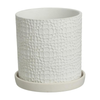 Горшок цветочный "Иллюзия" белый цилиндр №2, 2л Горшок цветочный "Иллюзия" белый цилиндр №2, 2л