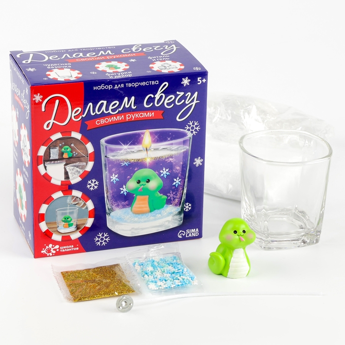 Делаем свечу своими руками &laquo;Змея&raquo;, набор для творчества, цвет зелёный