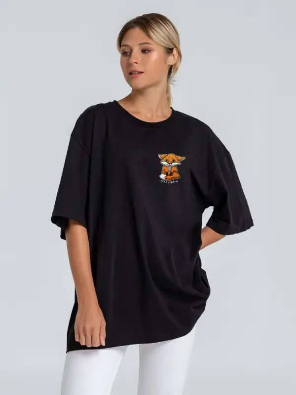 Футболка оверсайз &laquo;Cute Fire. Всех сжечь&raquo;, черная, размер XS/S