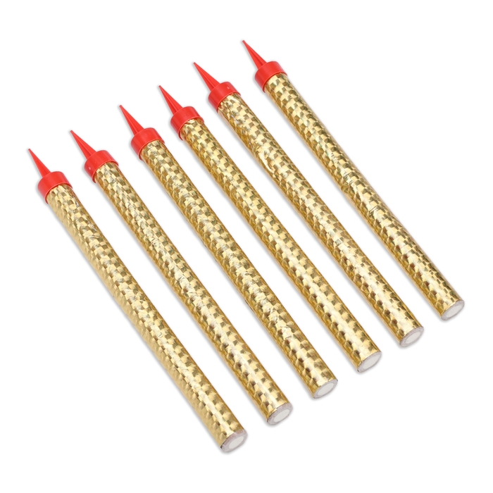 Свеча фонтан  "Золото", 6 шт, 18 см, 60 сек