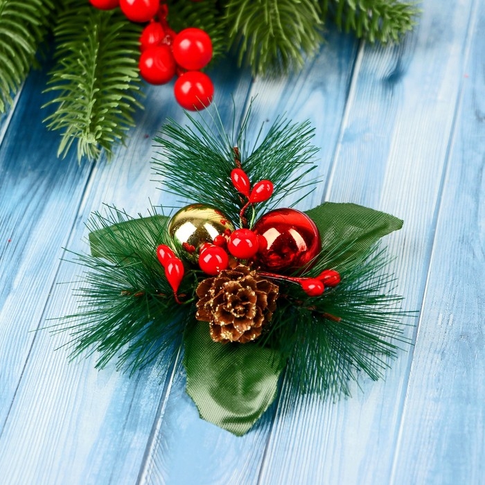 Украшение ёлочное "Зимнее чудо" (набор 2 шт) шарики ягодки, 12х11 см