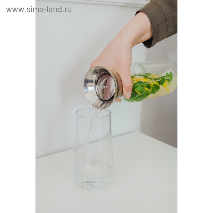 Графин стеклянный с диспенсером &laquo;Тео&raquo;, 600 мл, 8&times;24 см