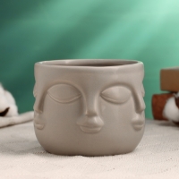 Кашпо "Многоликий" бежевое, 12х12х9см