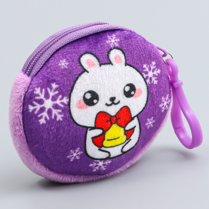 Кошелёк новогодний детский Кошелёк новогодний детский "Котик праздничный", плюшевый, цвет МИКС