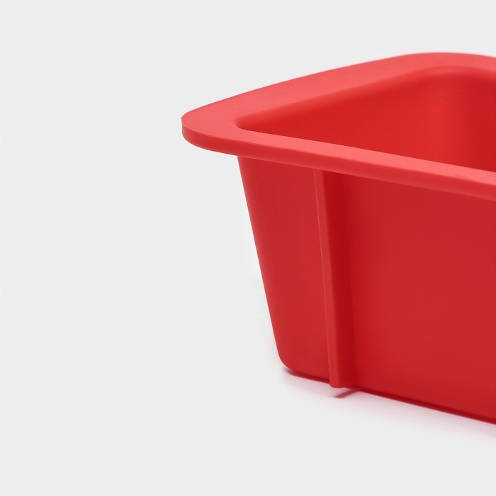 Форма для выпечки Доляна &laquo;Хлеб&raquo;, силикон, 16,5&times;8,3&times;5,3 см, внутр.размер 14,5&times;6,3&times;5,3 см, цвет красный