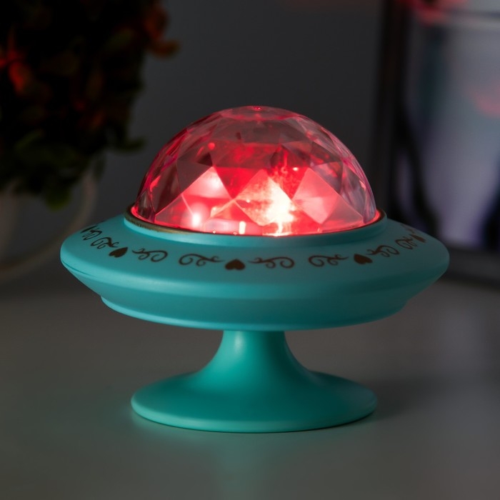 Ночник-проектор "Фьюжн" LED 3хLR44 диско, голубой 12х12х10 см RISALUX