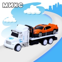 Грузовик инерционный «Эвакуатор» с машинкой, МИКС Грузовик инерционный «Эвакуатор» с машинкой, МИКС