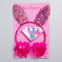 Карнавальный набор &laquo;Зайка&raquo; в наборе: ободок, очки, палетка теней