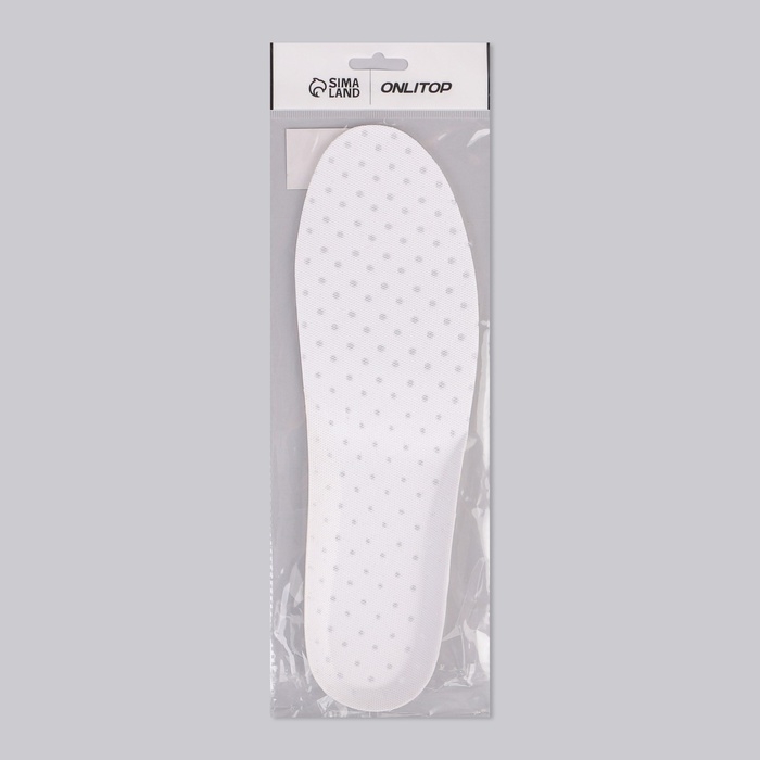 Стельки для обуви, универсальные, дышащие, р-р RU до 44 (р-р Пр-ля до 46), 28 см, пара, цвет белый