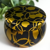 Шкатулка металл круглая "Рисунки золотом на белом и чёрном" МИКС 5,2х7,5х7,5 см Шкатулка металл круглая "Рисунки золотом на белом и чёрном" МИКС 5,2х7,5х7,5 см