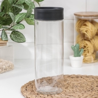 Ёмкость для сыпучих продуктов, Asti, 1.5 л, цвет прозрачный, крышка чёрная