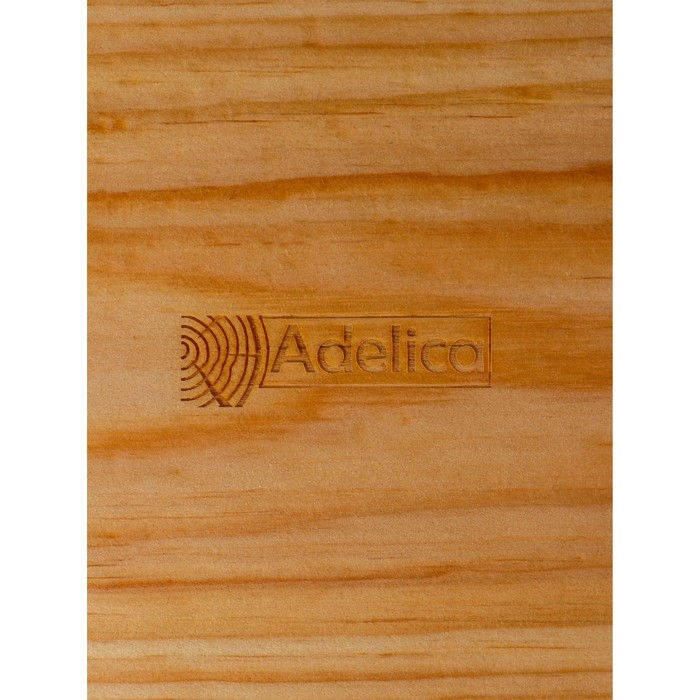 Поднос с эпоксидной пищевой смолой Adelica, 25&times;2,5 см, цельный массив кедра, рисунок МИКС