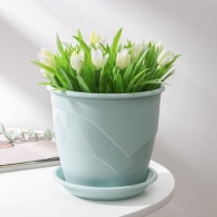 Горшок для цветов с поддоном «Венеция», 2 л, d=16 см, цвет мята Горшок для цветов с поддоном «Венеция», 2 л, d=16 см, цвет мята