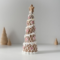 Сувенир полистоун "Ёлочка пряничная с леденцами" 9х9х25,5 см