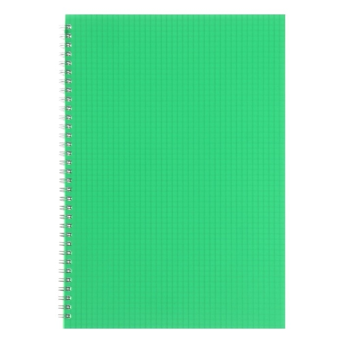 Тетрадь на гребне A4 60 листов в клетку Calligrata Зелёная, пластиковая обложка, блок офсет Тетрадь на гребне A4 60 листов в клетку Calligrata Зелёная, пластиковая обложка, блок офсет