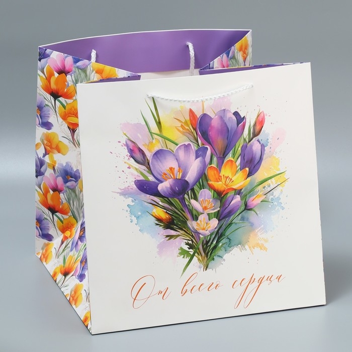 Пакет подарочный квадратный, упаковка, «От всей души», 30 х 30 х 30 см Пакет подарочный квадратный, упаковка, «От всей души», 30 х 30 х 30 см