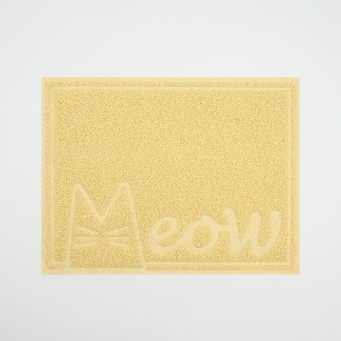 Коврик 2-в-1 под миску/туалет животных 40 х 30 см MEOW, бежевый