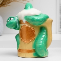 Копилка "Змея на кружке" зеленая, 25х20см Копилка "Змея на кружке" зеленая, 25х20см