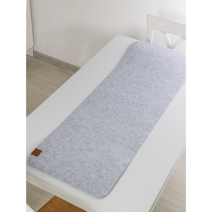 Дорожка на стол Доляна &laquo;Грэй&raquo;, 40&times;150 см, толщина 4 мм, цвет светло-серый