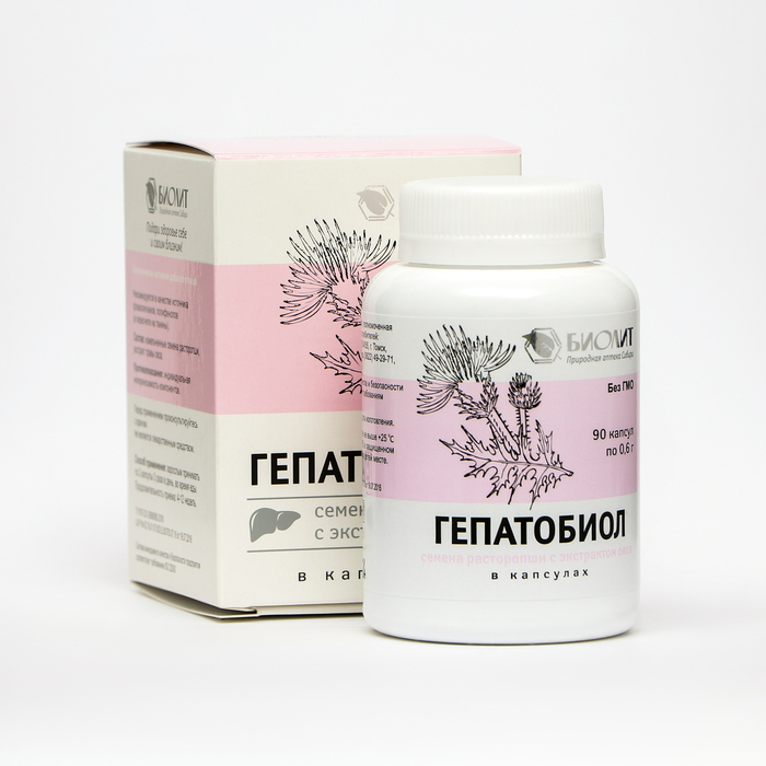 От гепатита и отравлений Гепатобиол семена расторопши с экстрактом овса, 90 капсул От гепатита и отравлений Гепатобиол семена расторопши с экстрактом овса, 90 капсул