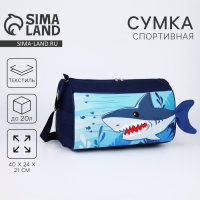Сумка детская спортивная для мальчика &laquo;Акула&raquo;, 40х21х24см, цвет синий
