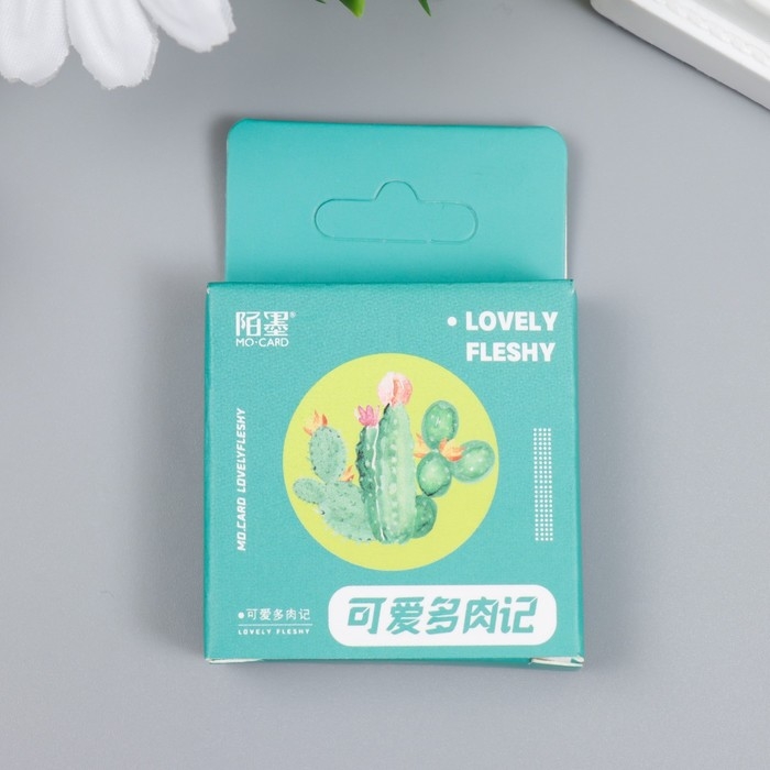 Наклейки для творчества "Цветущие суккуленты" набор 46 шт 4,4х4,4х1,1 см