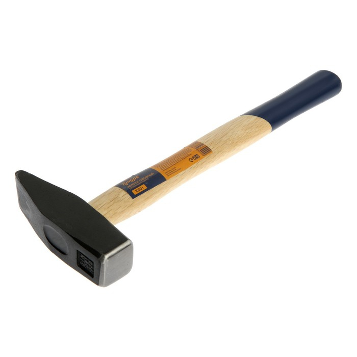 Молоток слесарный ТУНДРА, квадратный боек, деревянная рукоятка, 1000 г Молоток слесарный ТУНДРА, квадратный боек, деревянная рукоятка, 1000 г