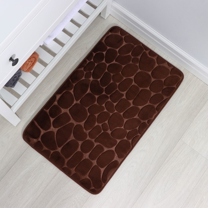 Коврик для ванной и туалета SAVANNA Memory foam, 50&times;80 см, цвет коричневый
