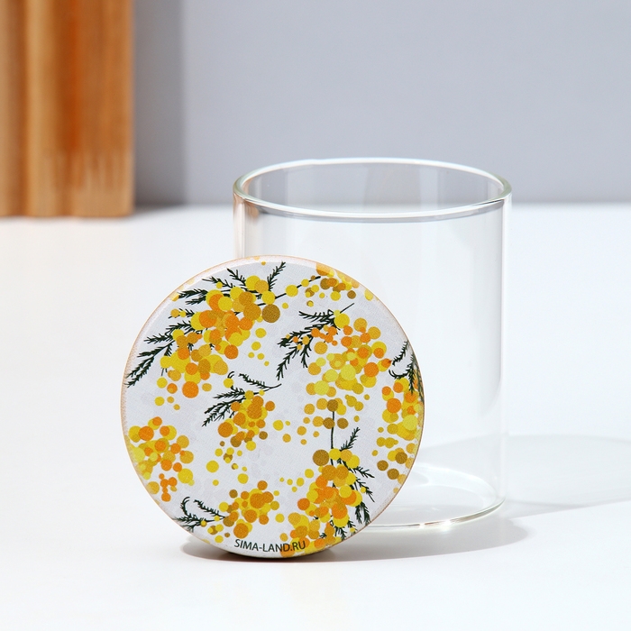 Банка для хранения сыпучих продуктов и круп &laquo;Нежная мимоза&raquo;, 250 мл