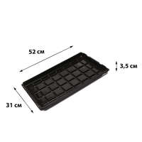 Поддон для рассады, 52 &times; 31 &times; 3,5 см, пластик, чёрный