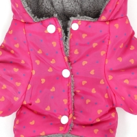 Комбинезон "нежный путь" на меховом подкладе, размер 2XL (ДС 45, ОШ 45, ОГ 55 см), розовый