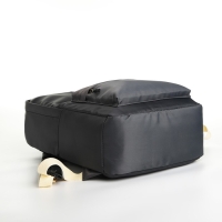 Рюкзак школьный из текстиля на молнии, 2 кармана, цвет чёрный