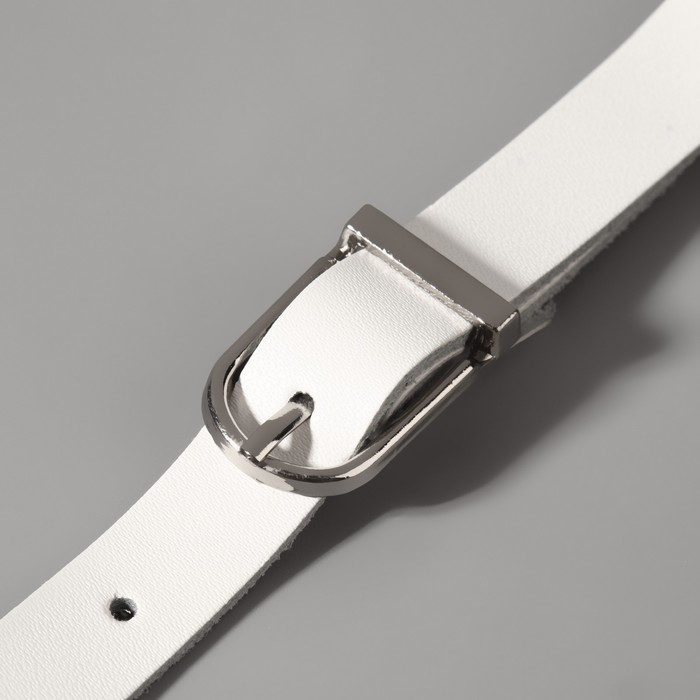 Ручка для сумки из натуральной кожи, регулируемая, с карабинами, 125 &plusmn; 2 см &times; 1,2 см, цвет белый/серебряный