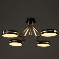 Люстра "Антеко" 4хLED 104Вт 3000-6000К черно-золотой 65х65х27 см BayerLux Люстра "Антеко" 4хLED 104Вт 3000-6000К черно-золотой 65х65х27 см BayerLux