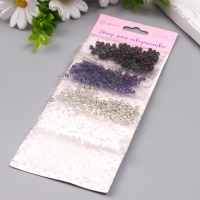 Бисер круглый "Чёрный, белый" 5 цветов х 10 грамм Бисер круглый "Чёрный, белый" 5 цветов х 10 грамм