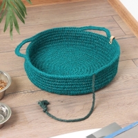 Лежанка для животных, D 35 см, зеленый, джут Лежанка для животных, D 35 см, зеленый, джут