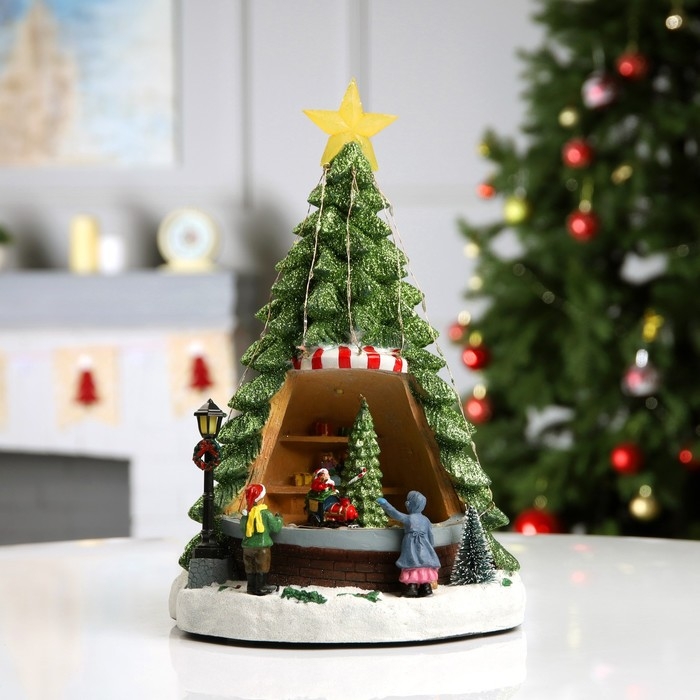 Светодиодная фигура &laquo;Рождественская ель&raquo; 22 &times; 34 &times; 22 см, полистоун, батарейки ААх3 (не в комплекте), USB, свечение мульти