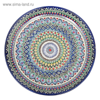 Ляган Риштанская Керамика "Узоры", 37 см, синий