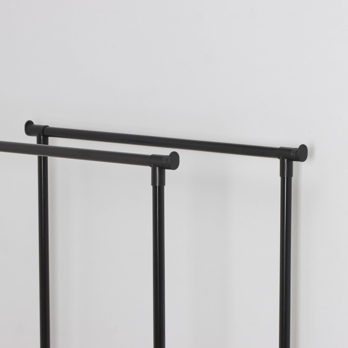 Вешалка - стойка напольная для одежды LaDо́m, двойная, телескопическая, 80&times;42&times;90(150) см, цвет чёрный