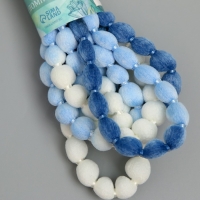 Шнур с помпонами "Облака в небе" намотка 2 м