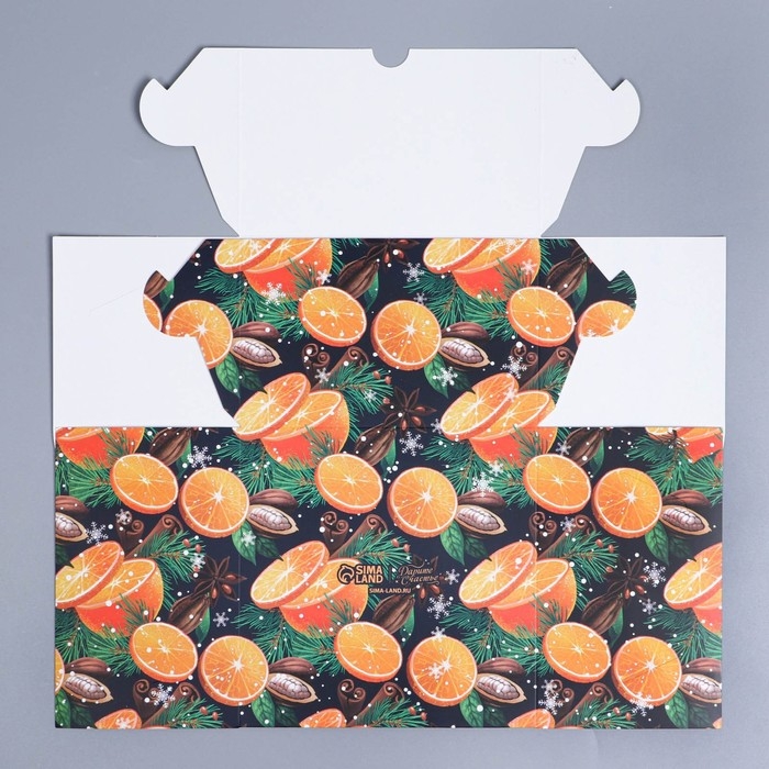 Коробка складная на 4 капкейков с окном &laquo;Пряности&raquo;, 16 х 16 х 10 см, Новый год