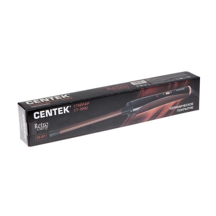 Плойка Centek CT-2092, 35 Вт, керамическое покрытие, до 200 C&deg;, чёрно-бронзовый