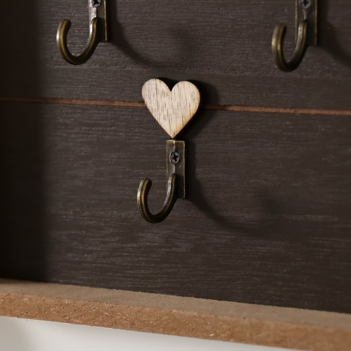 Крючки декоративные дерево "Дерево. Сердечки" 2,7х30х20 см