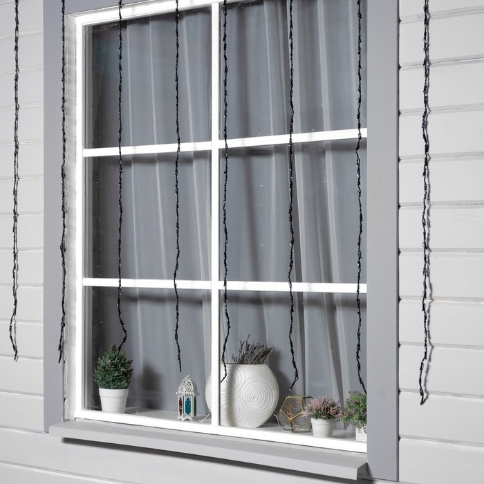 Гирлянда &laquo;Водопад&raquo; 2 &times; 1.5 м, IP44, тёмная нить, 400 LED, свечение мульти, 8 режимов, 220 В