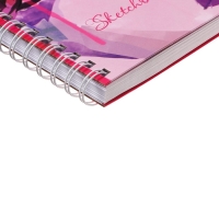 Скетчбук 195 х 195 мм, 80 листов на гребне "Модница", твёрдая обложка, блок 100 г/м&sup2;