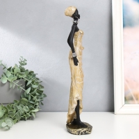 Сувенир полистоун "Африканка с кувшином в светлом платье с листьями" МИКС 8,5х6,3х33,5 см