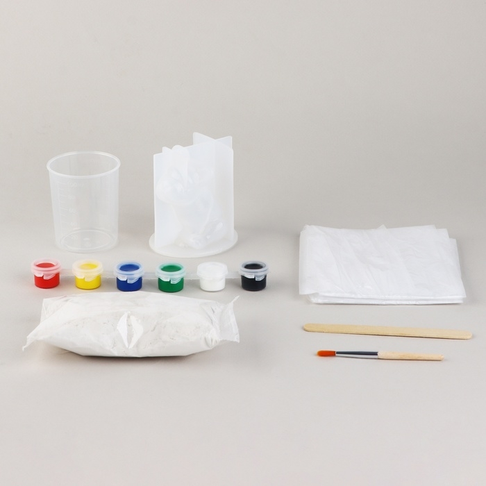 Фигурка гипсовая под раскраску своими руками &laquo;Гипсовый бульдог&raquo;, 9 х 6 см, набор для создания